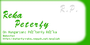 reka peterfy business card